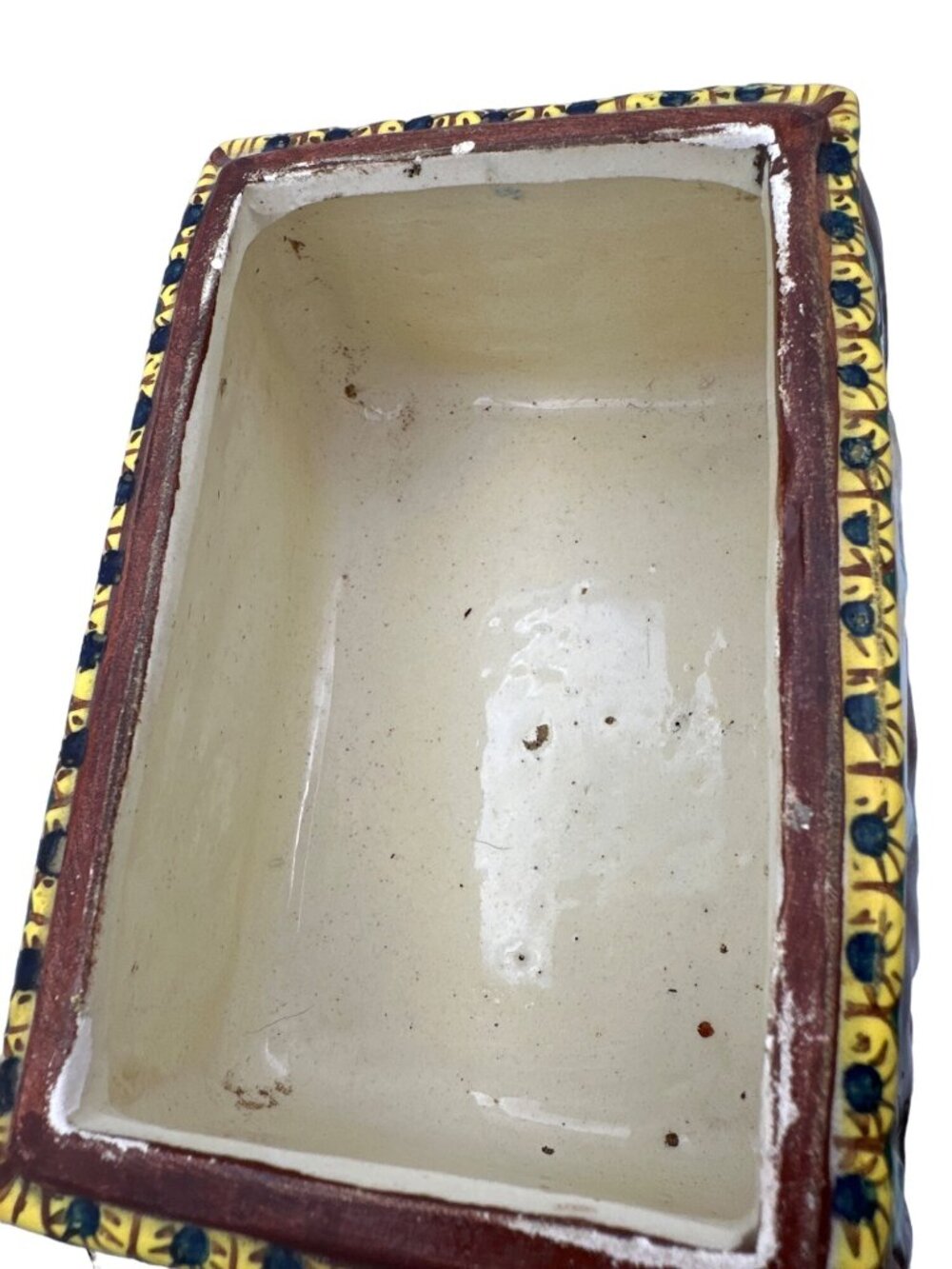 Vintage Italian Faience Lidded Box Trinket Storage Roman Mythology Style Pottery - Picture 8 of 15